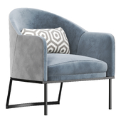 Gray and ivory Armchair