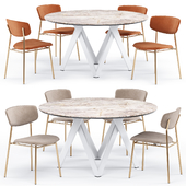 Cartesio dining table with Fifties dining chair - Calligaris