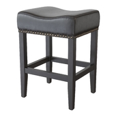 Christopher Knight Home Chantal Backless Counter Stools with Brass Nailhead Studs
