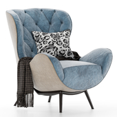 Volpi Marion Wing tufted armchair
