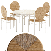 Crate and Barrel Campana table Corsica chair set
