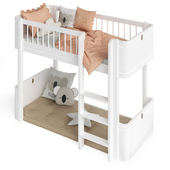 Children&#39;s bed - Mini + Junior Loft Bed in White by Oliver furniture