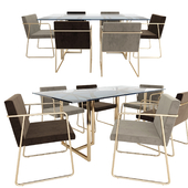 CB2 Rouka Chair and Rectangular Dining Table