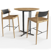 Gloster WHIRL  table AND ARCHI Bar Chair