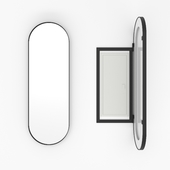 Oval mirror-leaf in a metal frame "Iron Capsule Flap"