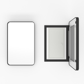 Rectangular folding mirror in a metal frame Iron Flap