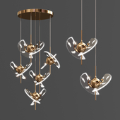 Modern metal Art glass chandelier 05