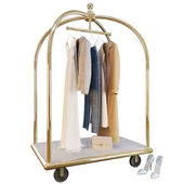 Hotel trolley with clothes