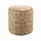 rattan pouf with pillow