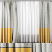 Curtains in the nursery yellow-gray