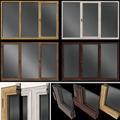 Распашные витражные деревянные окна  / Swing stained-glass wooden windows