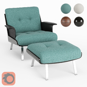 Armchair in fabric Minotti Daiki