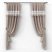 Linen curtains on the hooks