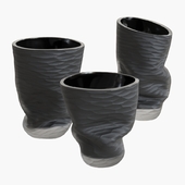 Black glass vases