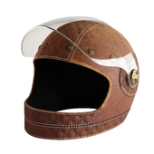 Leather moto helmet 3