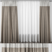 Curtains brown with gold
