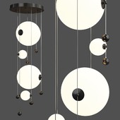 Abacus round led multi light pendant