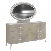 Michael Amini LANTERNA Storage Console Dresser & Mirror