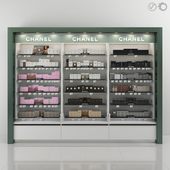 Торговый стеллаж с парфюмерией Chanel (VRay+Corona)