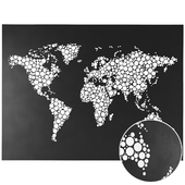 World map CNC metal cut