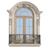 Арочное окно с французским балконом.Classical Forged Fence.Arc Frame Window