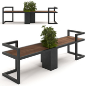 Urban Furniture Bench with Plants 02