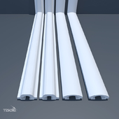 Встраиваемые потолочные молдинги для LED подсветки Tesori KD 112, 113, 119, 120