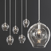 Large Bubble Pendant Satin Nickel and Clear Glass