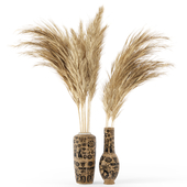 Dry plants 15 - Dried Plantset Pampas in handmade vase