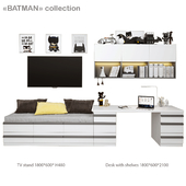Arbuzov Studio Batman Collection Tv and Desk with Shelves