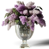Bouquet of lilacs in a glass vase