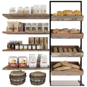 Shelves with products