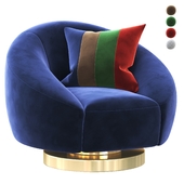 Mansfield Armchair in Blue Velvet