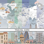 Designer wallpaper TRAVEL KIDS pack 2