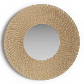 Wall mirror with wicker rattan frame