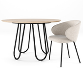 Connubia STULLE table with TUKA dining chair