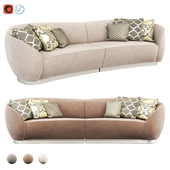 Equinox Six Seat Sofa – Dove Grey – Polished Chrome Base