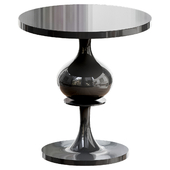 turned wood pedestal table - black