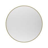 Round mirror in antique brass frame "Iron Gold"