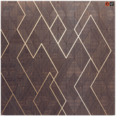 Decor Wood Panel rhombuses in brass