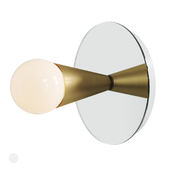 Echo One Sconce Pair/Flush Mount in White and Brass