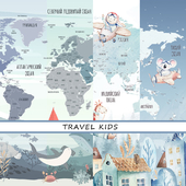 Designer wallpaper TRAVEL KIDS pack 6