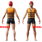 A man in a life jacket