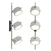 Midcentury Wall Lamp with Lens Shaped Reflectors by Maison Lunel