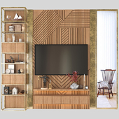 tv wall set - with shelves and mirror