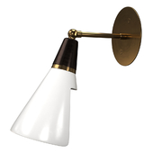 Petite Magari Adjustable Wall Lamp in Black, White & Brass by Blueprint Lighting Sconce
