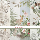 Designer wallpaper WOODY pack 3