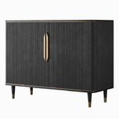 Modern Entryway Accent Cabinet with 2 Doors 2 Shelves in Gold