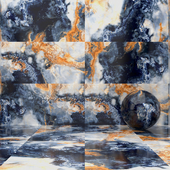 Dark Blue marble with gold and white 4 textures