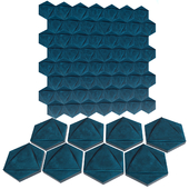Blue and Yellow Hexagon 3D ceramics and wall decor (8 multiface )